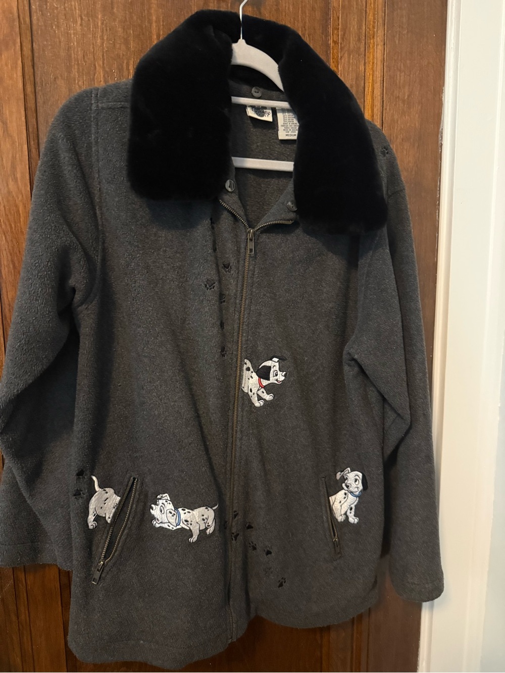 Vintage Disney 101 Dalmatians Fleece Jacket M rare